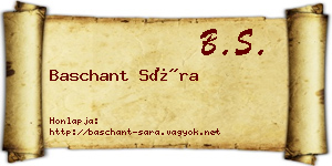Baschant Sára névjegykártya